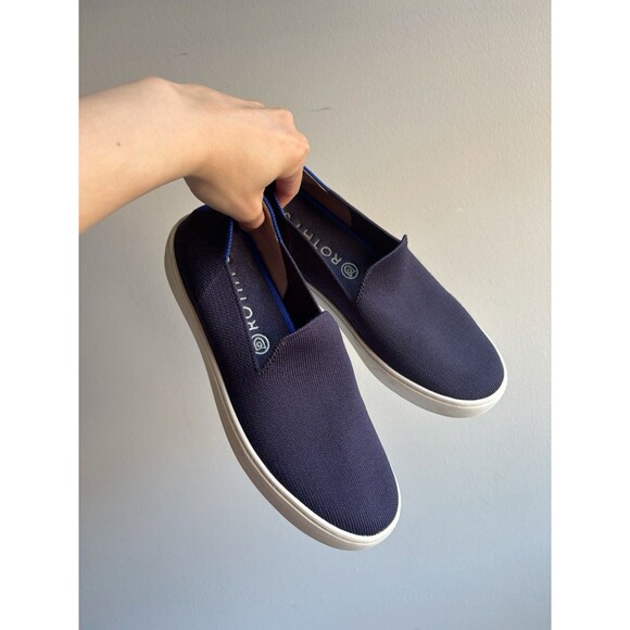Rothy's Navy Blue The Original Slip On Sneaker Washable Shoes - Picture 2 of 5